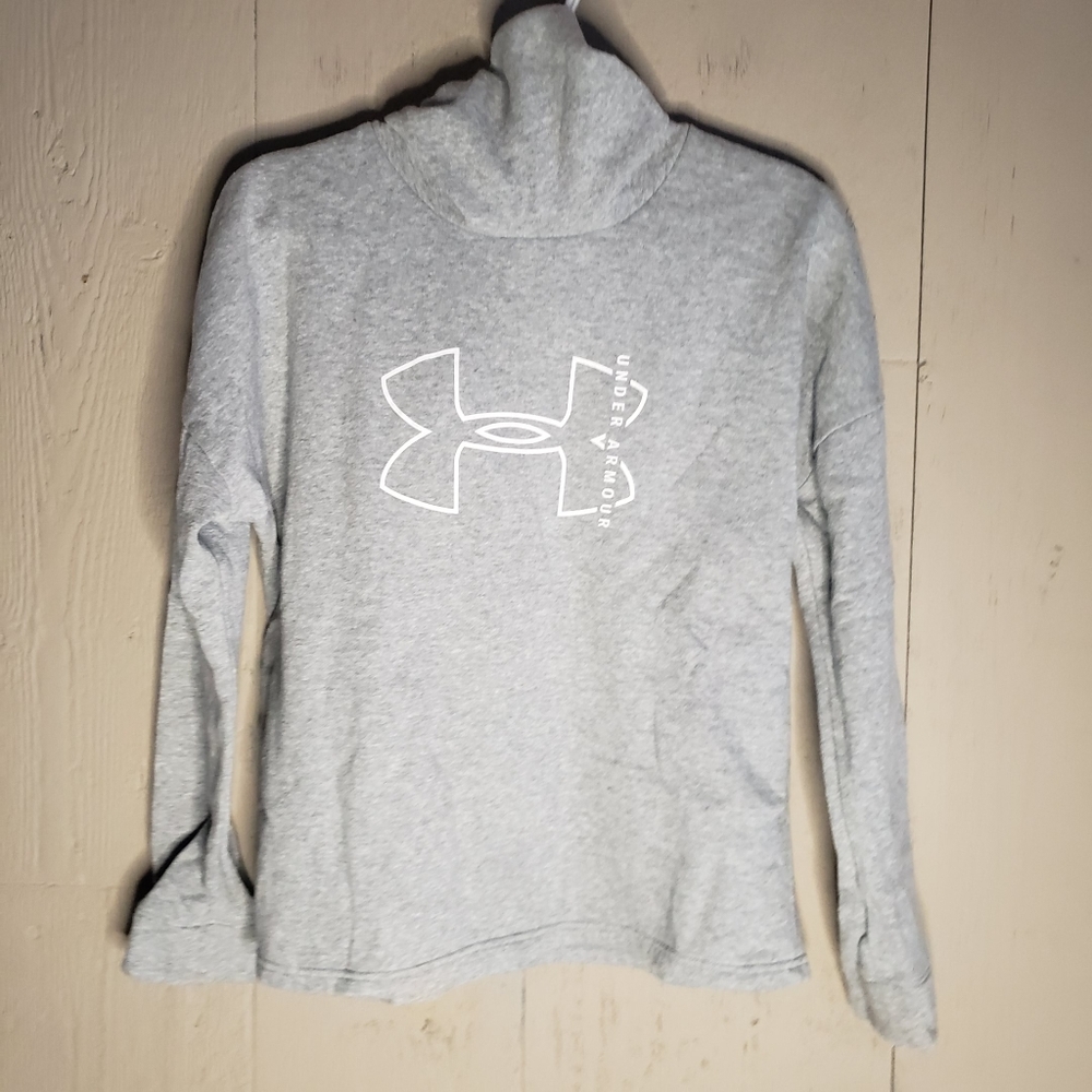 Under Armour Funnel Neck Gray Loose Women's Pullover Hoodie Size Small